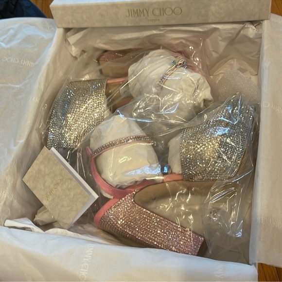 Jimmy Choo Sacaria 120 Crystal Embellished Platform Heeled Sandals size 37 - Picture 13 of 17